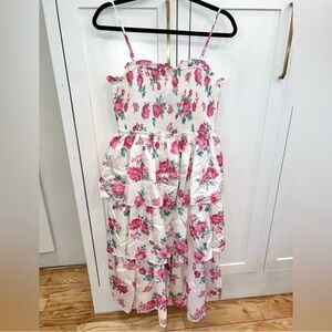 LoveShackFancy x Target Pink Rose Floral Ruched Smocked Ruffle Dress XXS